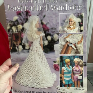 4/$50 Crochet Barbie wedding gown leisure art 2132 patterns 🎁